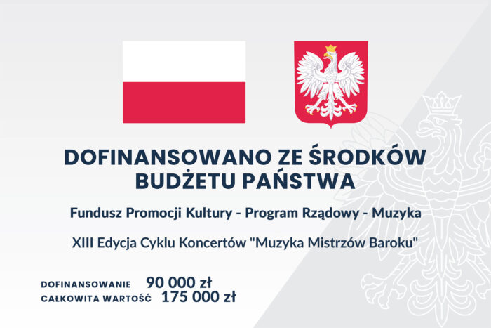 Muzyka Mistrzów Baroku - tablica - dofinansowanie